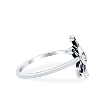 Sun Oxidized Band Solid 925 Sterling Silver Thumb Ring (13mm)